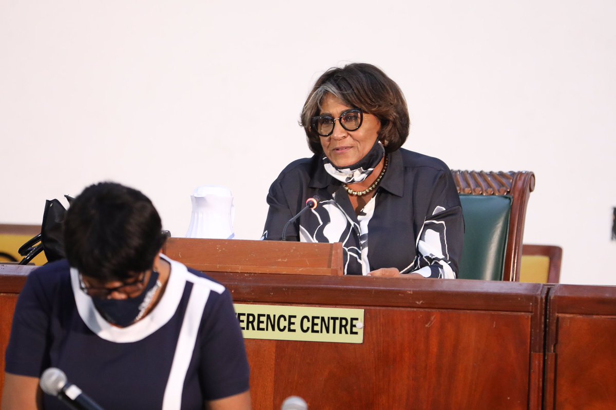 honbrogadjm's tweet photo. A warm Parliamentary welcome and congratulations to the Speaker of the House, Marisa Dalrymple-Philibert, who was sworn in today at the Jamaica Conference Centre. #Mosthonbrogad https://t.co/Me5AIg0ESb
