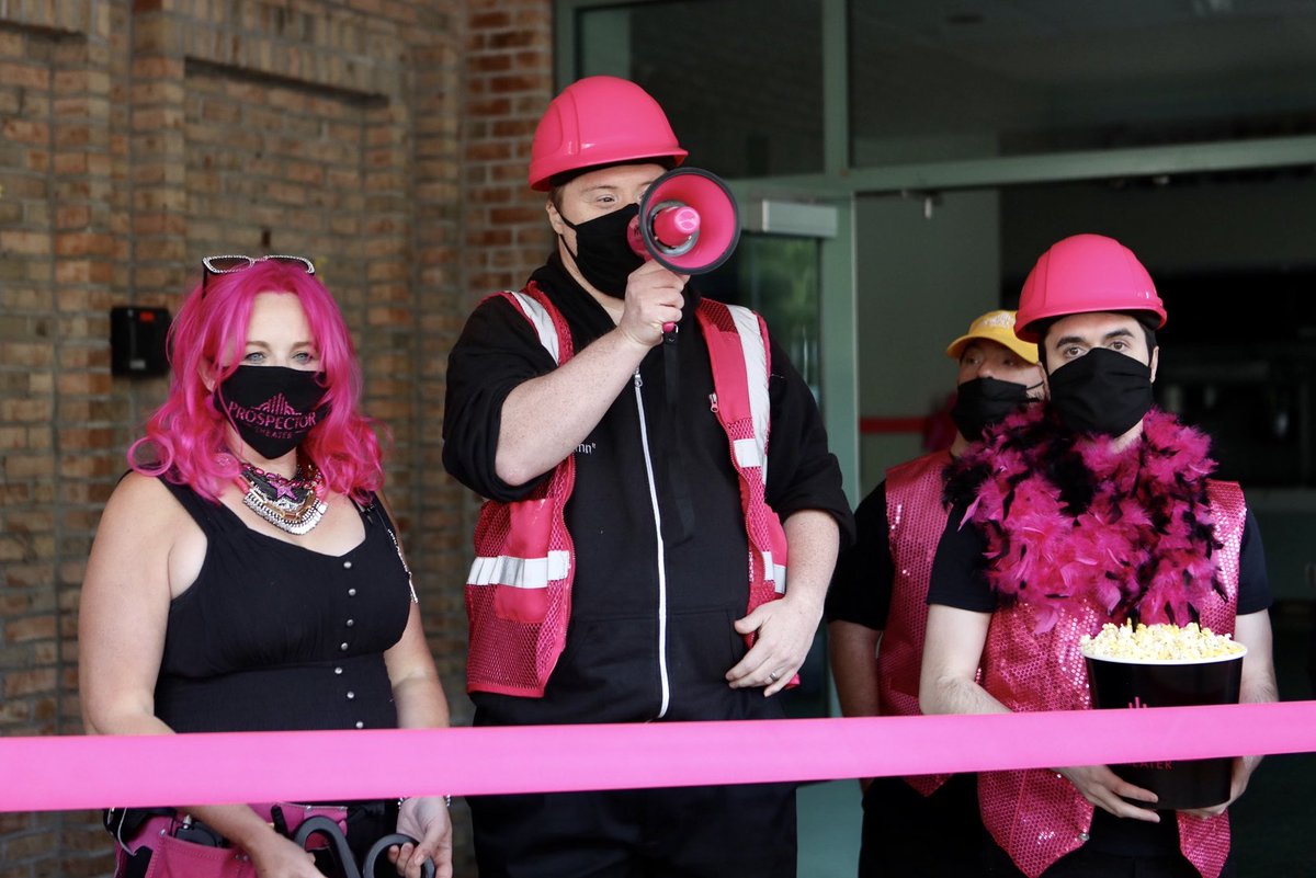 Thank you to everyone who came to our ribbon cutting ceremony today! This marks the official beginning of construction for Prospector Wilton!! We canβt wait to bring our sparkle to you! https://t.co/7hBSPaZJJ4 #SparkleOn #WorkingIsWorking #ProspectorTheater https://t.co/QUW5WuNY4F