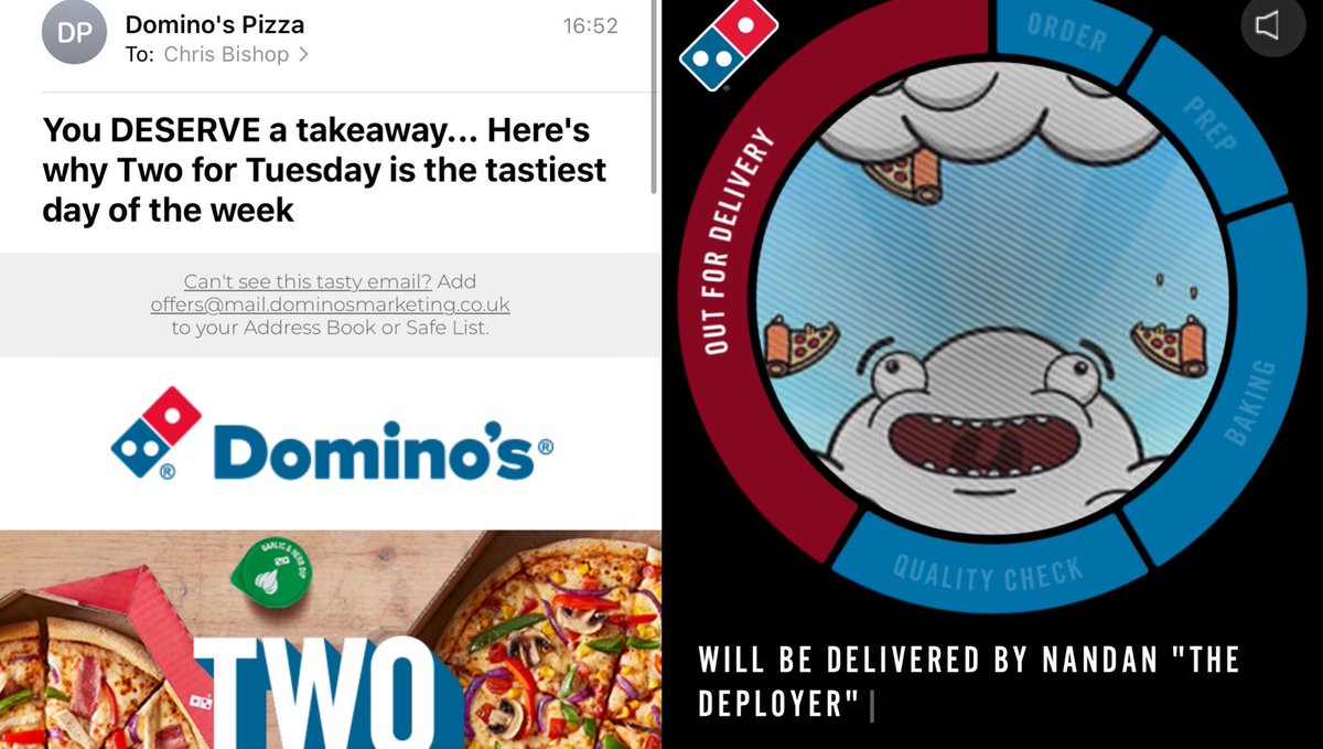 cpbishop's tweet image. Email works 👍🍕 #ecomchat @Dominos_UK