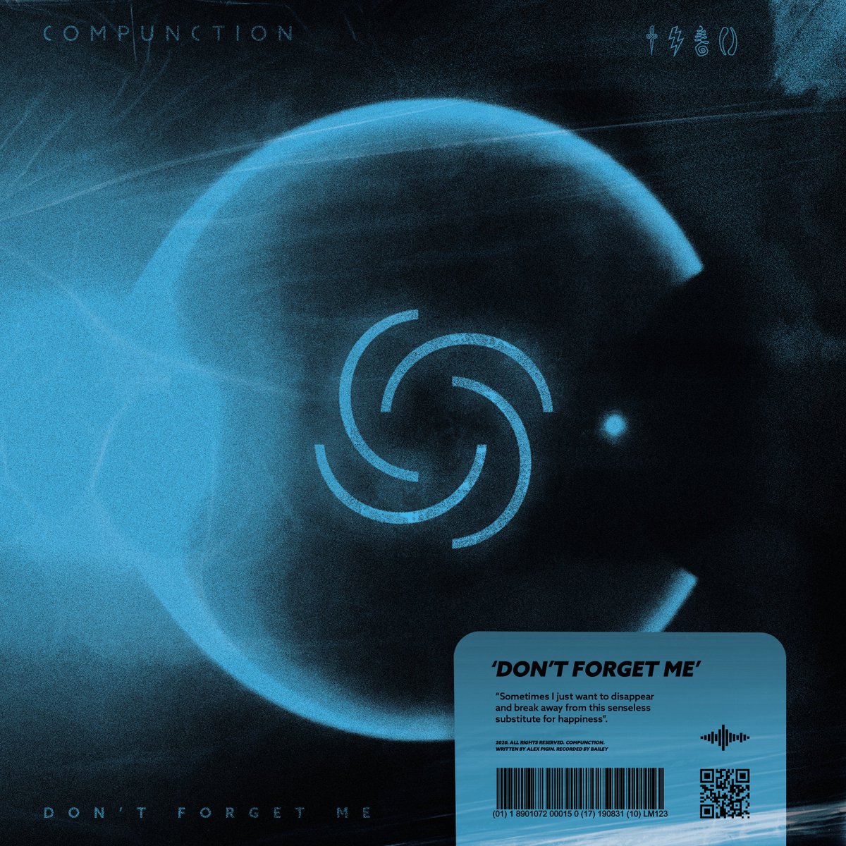 COMPUNCTIONboi's tweet photo. DONβT FORGET ME is out now and it is all yours. Listen to it wherever you normally listen to music.
Produced by @baileycrego
Artwork by Aaron Finch
Lyric video by @theoriginalnaje
Filmed and edited by Alexandra Sharaeva #compunction #dontforgetme
Special thanks to @SOTSPodcast https://t.co/3F41AUHfhF