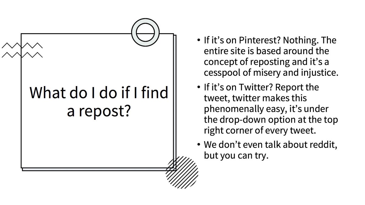 by request, what to do if you catch someone reposting: