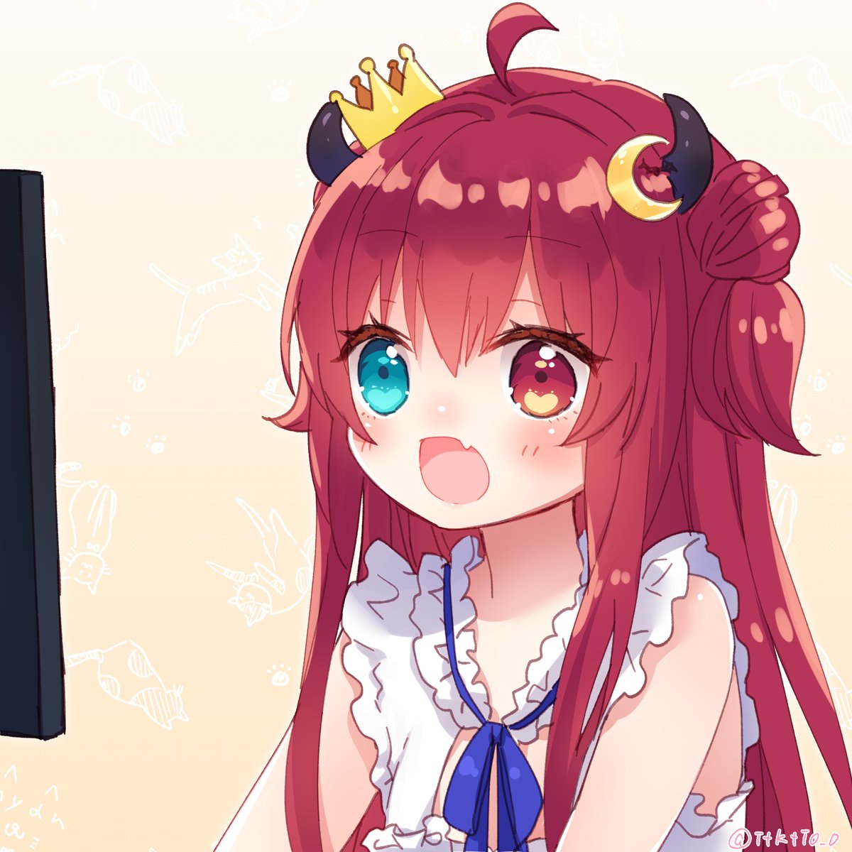 魔界一かわいい豚野郎を拝聴した喜び…(2枚目は吹き出し無しバージョン) #ロアゲート  #ロアート 