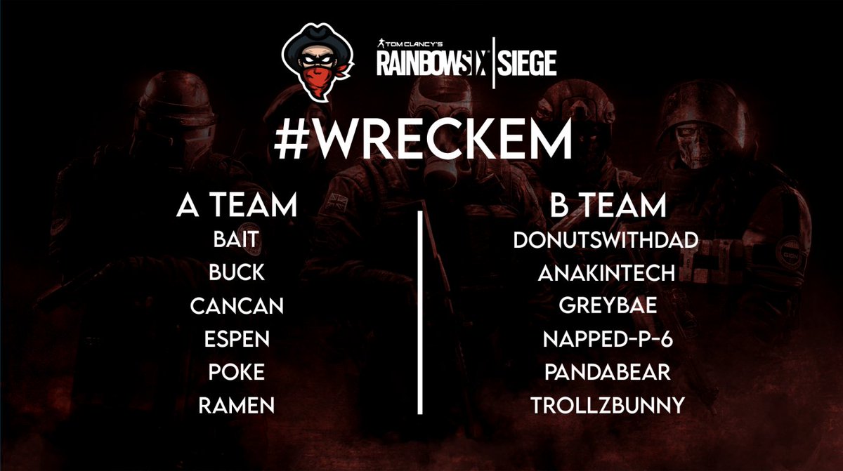techesportsclub's tweet image. We're proud to announce our Rainbow Six Siege Roster:
A team:
@Bait_R6
@codytall21
@Espen_R6
@pokespartan22
CanCan
B team:
@CFalver
@jarednall5
@gkoehler44
@yewbot
@Napped11
@UnixCompiler
@BonaparteWannaB