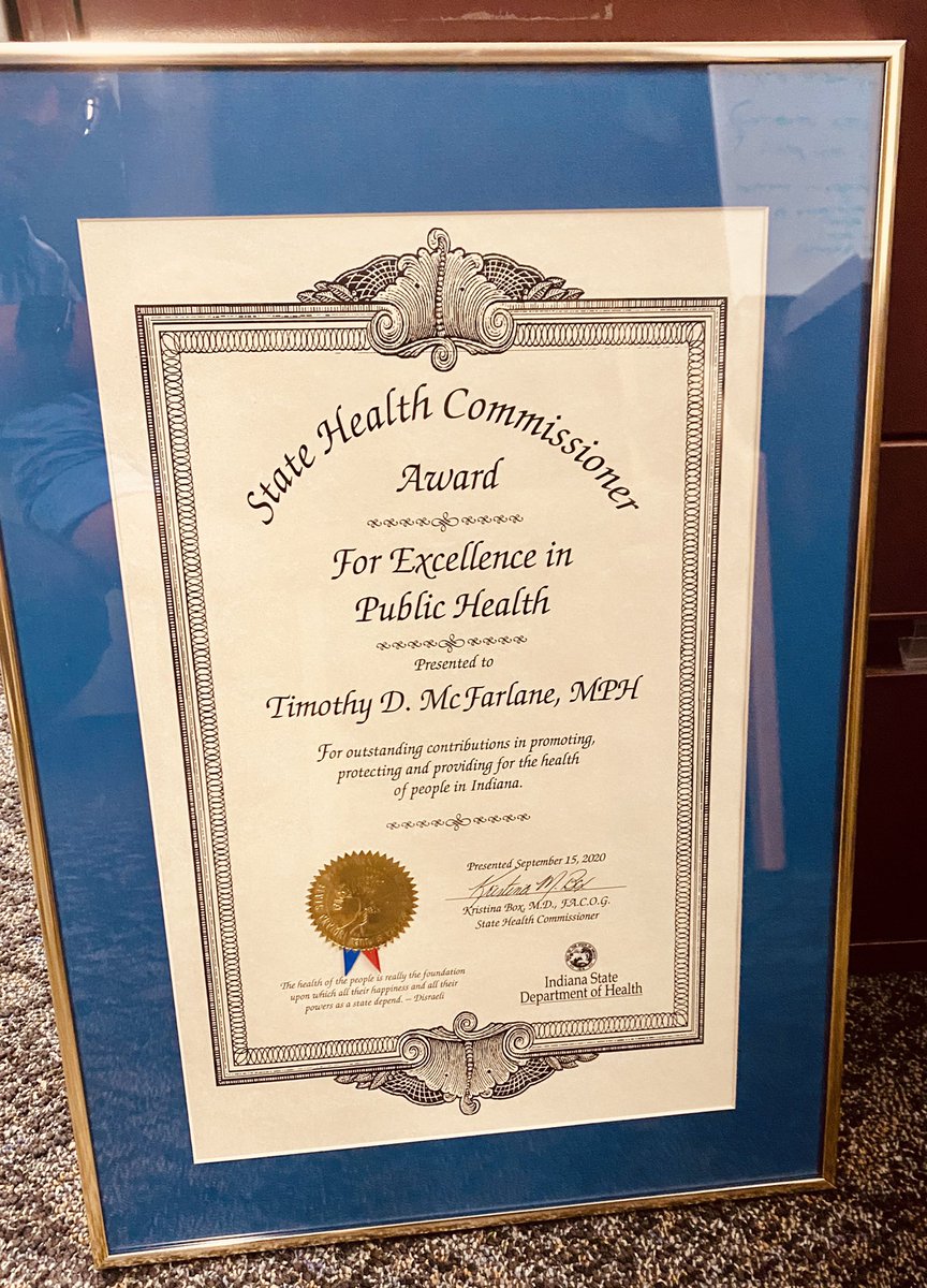 NorwoodPhD's tweet photo. Congratulations to my friend and @FSSAIndiana colleague @ThymeFarlane for receiving and award for excellence in public health from @StateHealthIN! Great job Tim! https://t.co/gjJAAIHamx