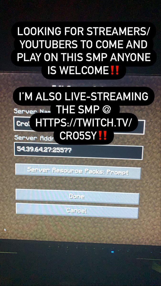 Cro5sy2's tweet photo. https://t.co/XB1iJ90bs5 #Gaming #twitchgamer #twitchstreamer #StreamerCommunity #StreamerNetwork #Minecraft #minecraft #gaming #gamer @SmallStreamersC @SmallStreamersR #SaturdayMotivation #streaming https://t.co/PBZq4cCoXT