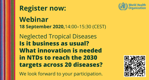 drclstbg's tweet photo. How are we going to reach the #2030NTDRoadMap Targets? How are we going to reach the #SDGs2030 Collaboration. Integration. Innovation. Please register and join @WHO to hear how we can and how we must Innovate to #beatNTDs https://t.co/90XKIIElCP https://t.co/Kq7DcTQta5