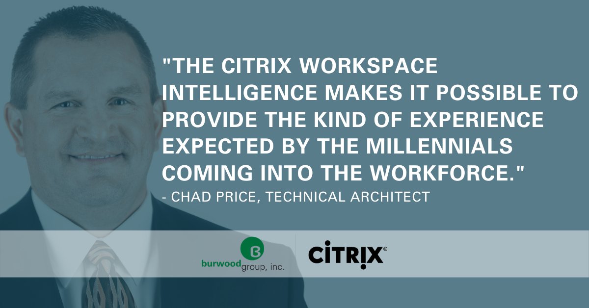 “The Citrix Workspace Intelligence makes it possible to provide the kind of experience expected by the #millennials coming into the workforce.” - Chad Price, technical architect <a href="/burwoodgroup/">Burwood Group, Inc.</a> <a href="/CitrixPartners/">CitrixPartnerNetwork</a> <a href="/Citrix/">Citrix</a> 
okt.to/XxENeg