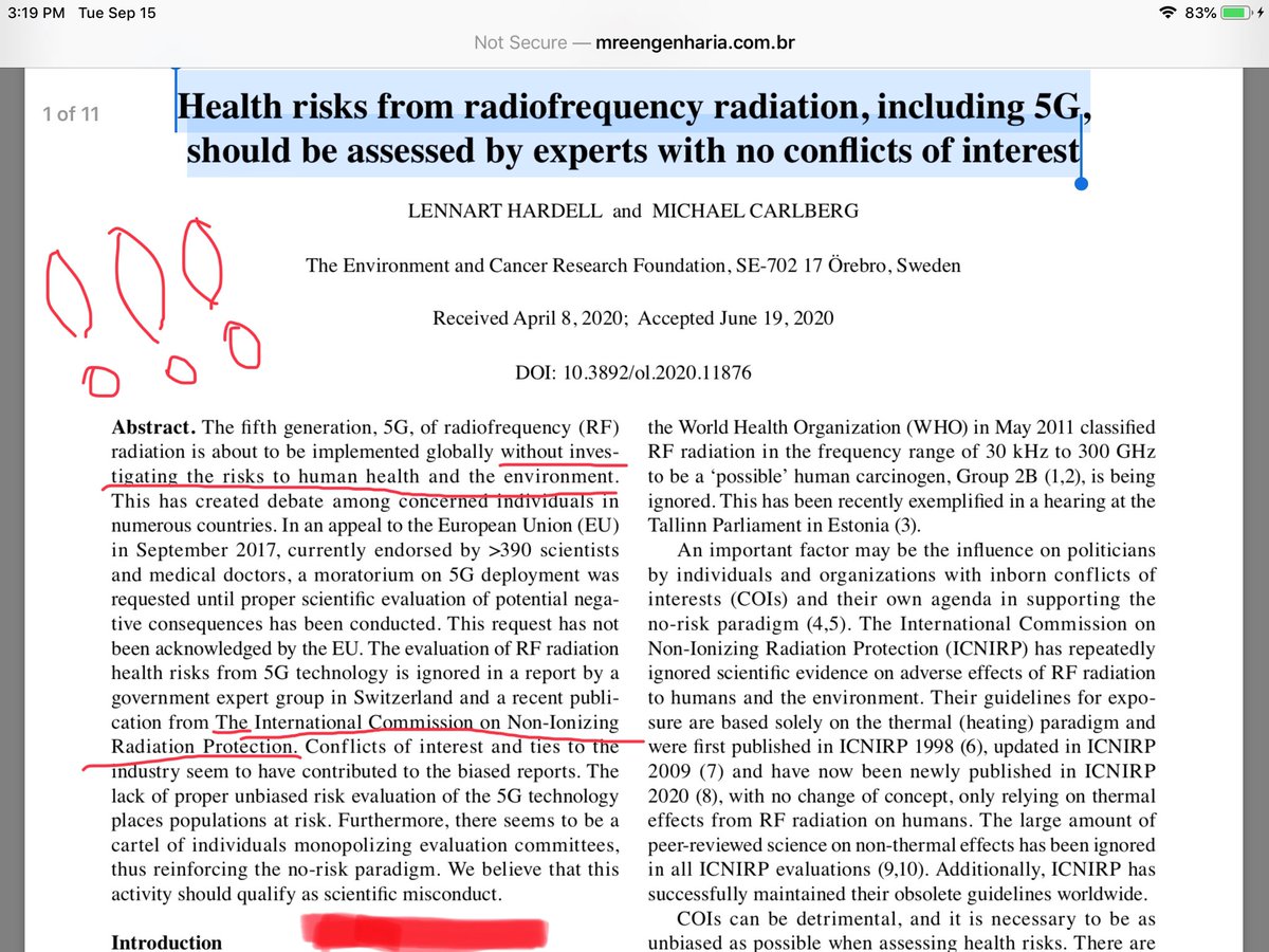 JanRavensbergen's tweet photo. scientific paper 👆 nails down #devastating facts tantamount to #fraud & #corruption — with #BigWireless #complicity — that in my view underpin #rotten #ICNIRP ‘process’ re #EMF & #5G #safety
horrifying!😱
.@GovCanHealth #SafetyCode6 #cdnmedia #Bell
#ScientificMisconduct !!! https://t.co/ZDWznA5m63