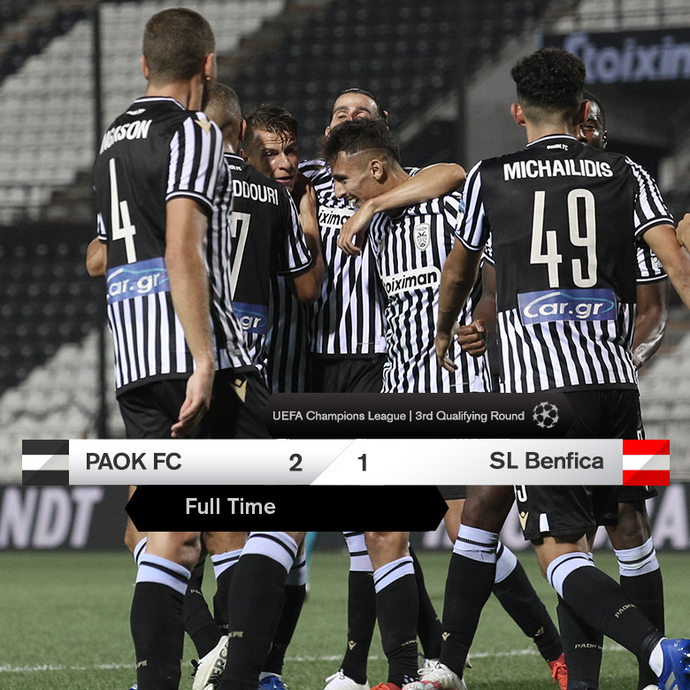 #FinalScore We did it! #PAOK Vs @SLBenfica 2-1! We are in @ChampionsLeague Play Offs #PAOKSLB #UCL #RiseUp