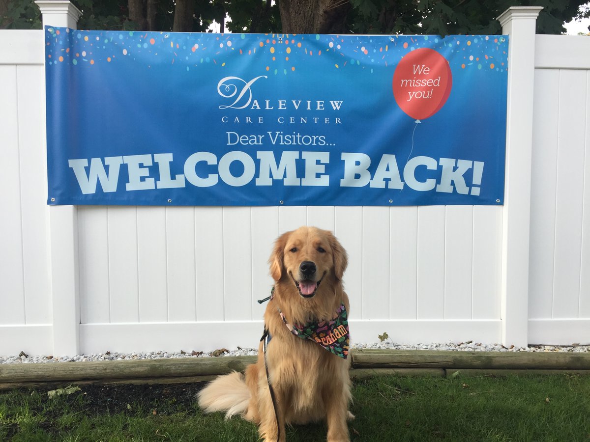 LCCK9Abraham's tweet photo. What a beautiful day to be visiting my friends at Daleview. @K9ComfortDogs #trinityhicksville #daleview https://t.co/Jqmj43zBA2