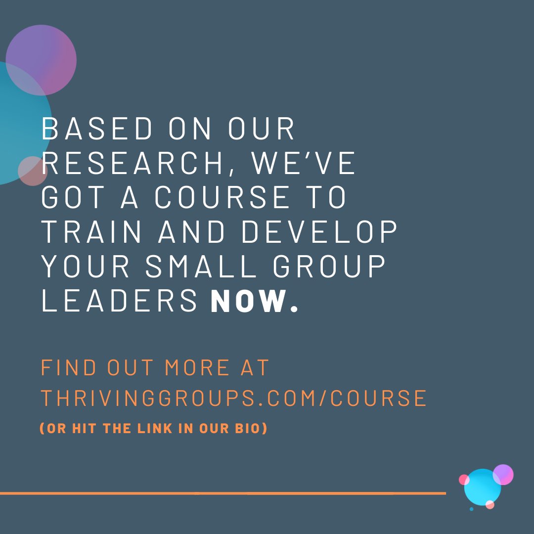 We’ve tailored our research, insights, and tools for NEW small group leaders, Launching and Leading a Thriving Small Group. Learn more and check out the course at thrivinggroups.com/course

#thrivinggroups