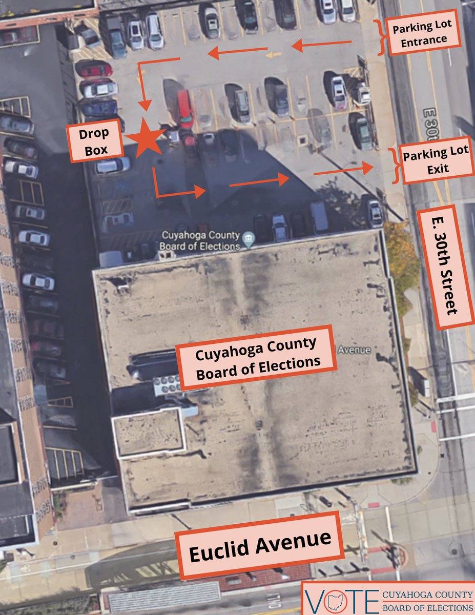 Our permanent drop box is open 24 hours a day and 7 days a week! You can return registration forms, Vote-by-Mail Ballot Applications, and voted ballots to the drop box. The process is seamless - follow our map below!