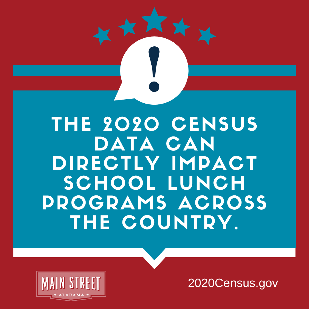 mainstmarional's tweet photo. There are thousands of reasons to complete your census, here's one of them! The census data can directly impact school lunch programs across the country. #AlabamaCounts 

https://t.co/BtEPZvJ7XD

Visit @MainStreetAl for more reasons why! #OneMarion #MovingMarionForward https://t.co/MBHTaHT64u