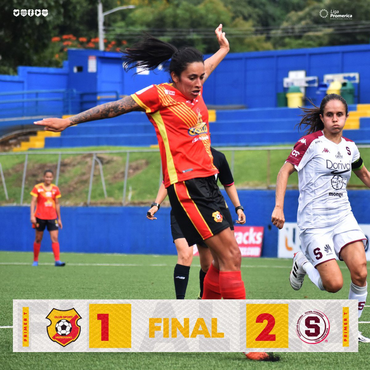 csh1921ff's tweet photo. 🏁 Finaliza el encuentro en el  Estadio Nicolás Macís

Club Sport Herediano FF  1️⃣➖ 2️⃣ Saprissa FF 

Anotadora:

⚽️ Paula Coto

#SomosElTeam #CSHvsSAP #LigaPromerica #JuntosSomosMásFuertes https://t.co/zUkXLy9Vi5