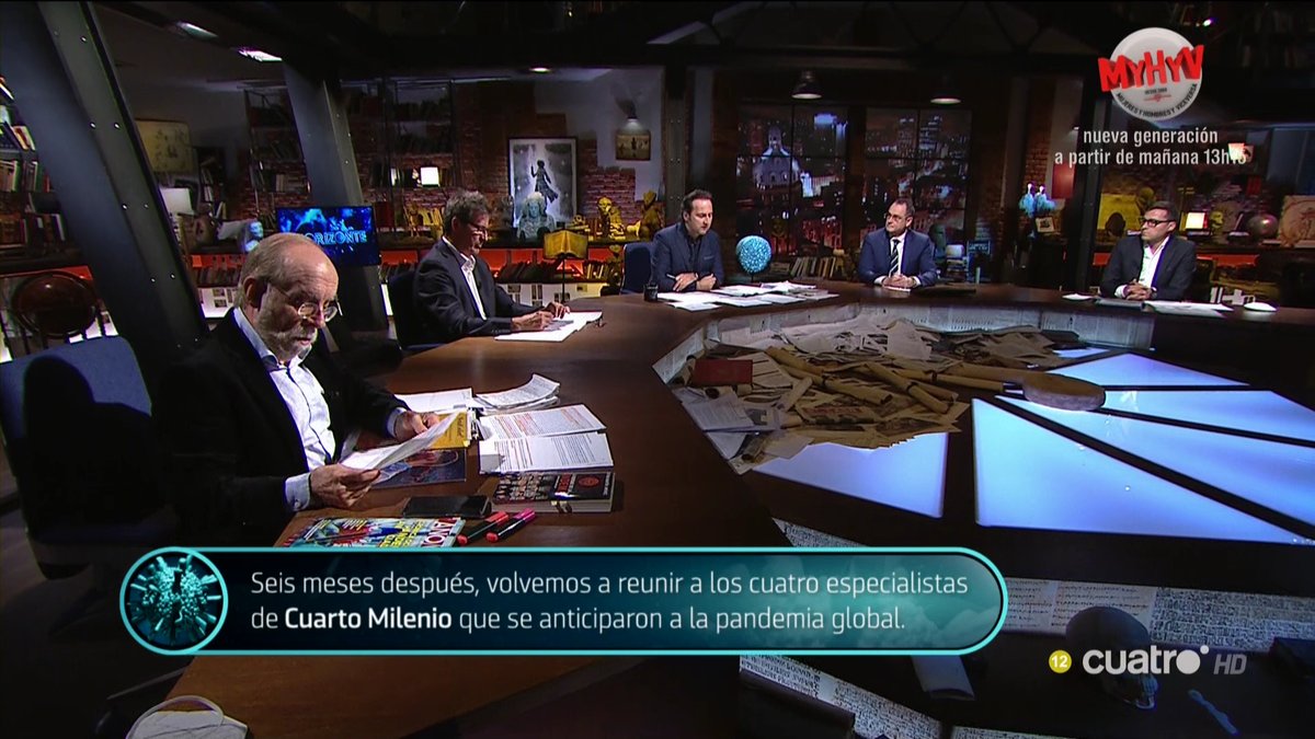 navedelmisterio's tweet photo. Meses después, volvemos a reunir a los cuatro especialistas de #CuartoMilenio que se anticiparon a la pandemia global. https://t.co/gmHPCBiubZ
