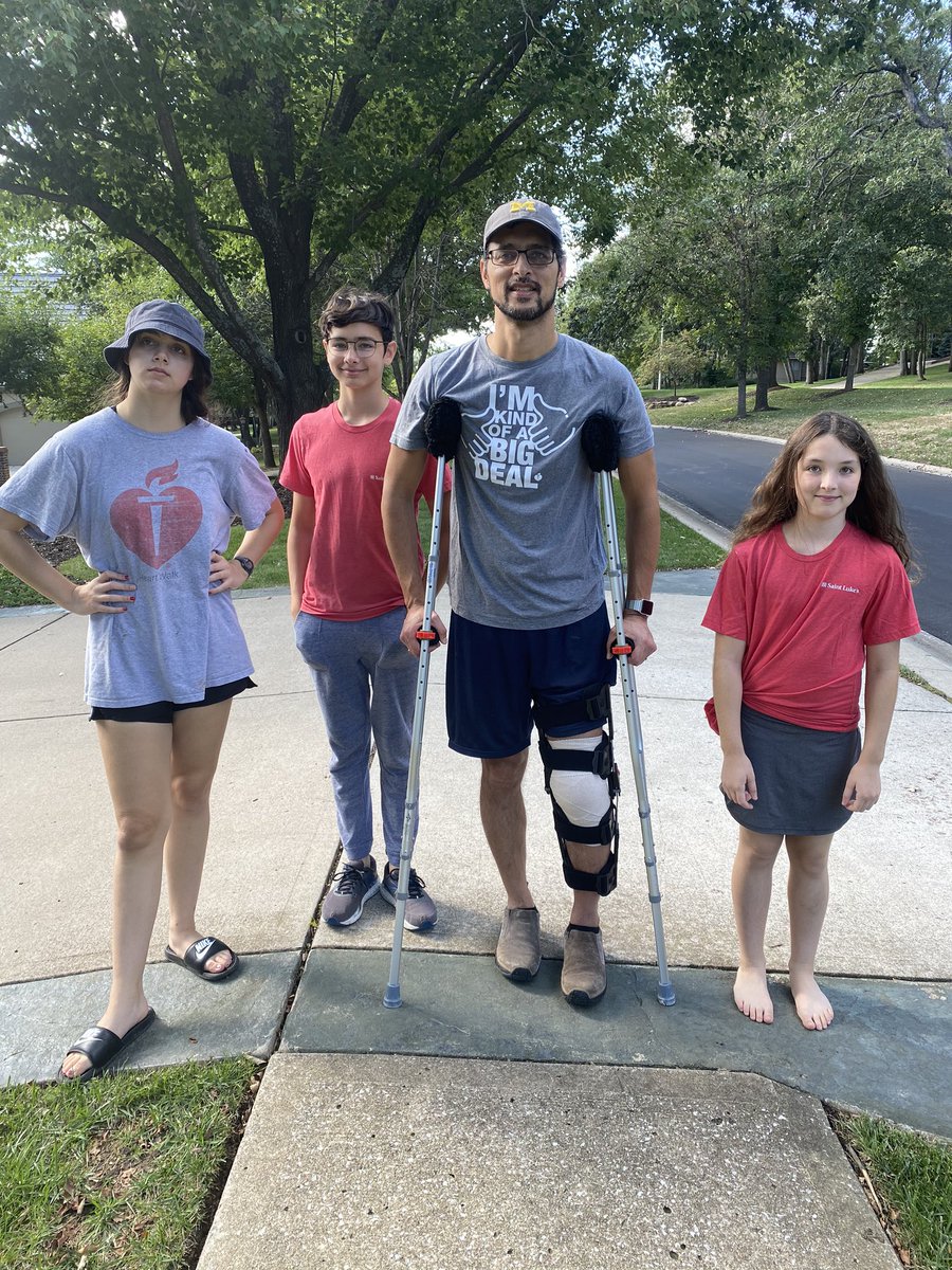 SanjayaKGupta1's tweet photo. 3 weeks after reconstructive knee surgery, I am proud to ‘walk’’ with my family in support of @AHAKansasCity.  If I can do it, so can you!  #kcheartwalk Together, lets put an end to heart disease. @MidAmericaHeart @saintlukeskc https://t.co/CbatFbdOiw