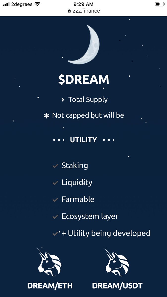 TCryptoCurrency's tweet photo. BULLISH 🔥🔥🔥🚀

@zzzfinance $ZZZ

You have a chance now to get in early on this gem 💎 

✅New website updated 
✅@certik_io audit in progress 
✅Max supply only 20,000
✅Huge community 

Ecosystem 
$ZZZ
$NAP
$DREAM 

#DeFi #DYOR #YieldFarming https://t.co/pCqjsFL0TS