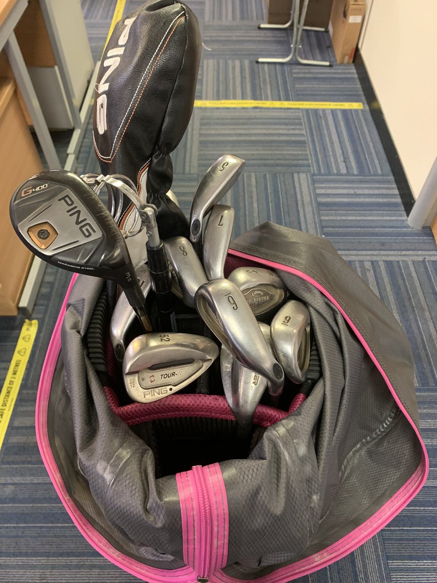 CidTorquay's tweet photo. A set of golf clubs has been recovered in Paignton yesterday. #pinggolfclubs and #BigBerthairons. We would like to reunite them with their owner. @CidTorquay @DC_Police @DerbyshireCID @DerbysPolice @ImmobiliseCrime https://t.co/6j35cZluTw