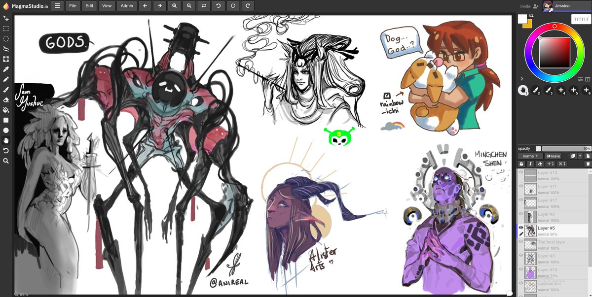 「Just wrapped up the Lightbox Discord Sketch Jam Session usin」☕Jessica the Bestica 🌈 SDCC AA04