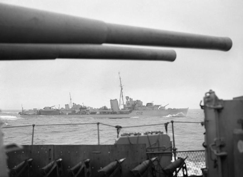 Accompanied by the new anti-aircraft cruisers HMS Bonaventure & HMS Naiad & the K & Tribal Class destroyers of the 6th Destroyer Flotilla, they sailed south. Their destination was Rosyth in order to be closer to the beaches of southern England in the event of a German invasion.