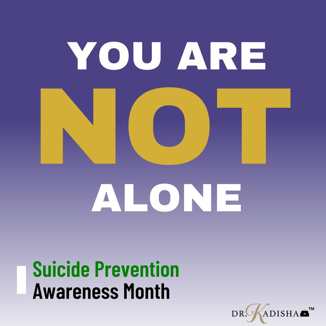 kadirapp's tweet photo. You are not alone.
#September #DrKadishaMD #DrRapp #ERdoctor #Suicide #Awareness #safetyfirst #physician #TheMiniMobileMDKit #speaker #consultant #author #HelpUsHelpYouintheER #book #medicalmogulsmastermind #medicalmoguls #MMA19 https://t.co/k8im5EQEud