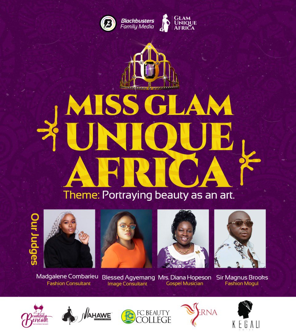 missglamunique's tweet photo. Meet the Judges for Miss Glam Unique Auditions.

Grab your forms and free tshirt for Ghc80.

#BBNajia 
#BigBrotherNaijaLockdown2020 
#missglamuniqueafrica2020 https://t.co/yMgBIhy9H5