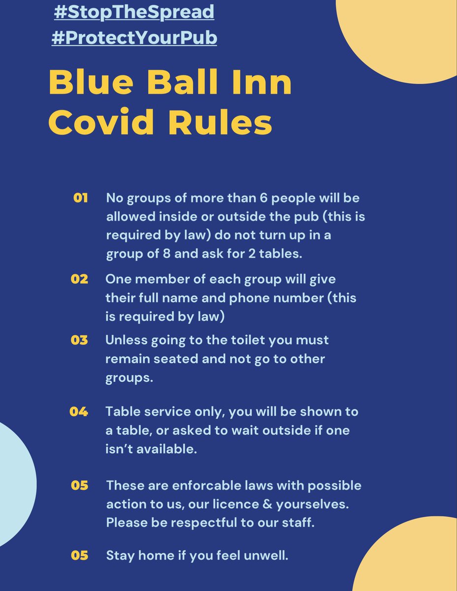 BallWorrall's tweet photo. From Monday, some of those guidelines are now law and we have to enforce them or face heavy fines or the loss of our licence.
Please support your pubs, keep coming in and keep following the rules ๐
#stopthespread
#protectyourpub
#loveyourlocal https://t.co/FXcviOnH61