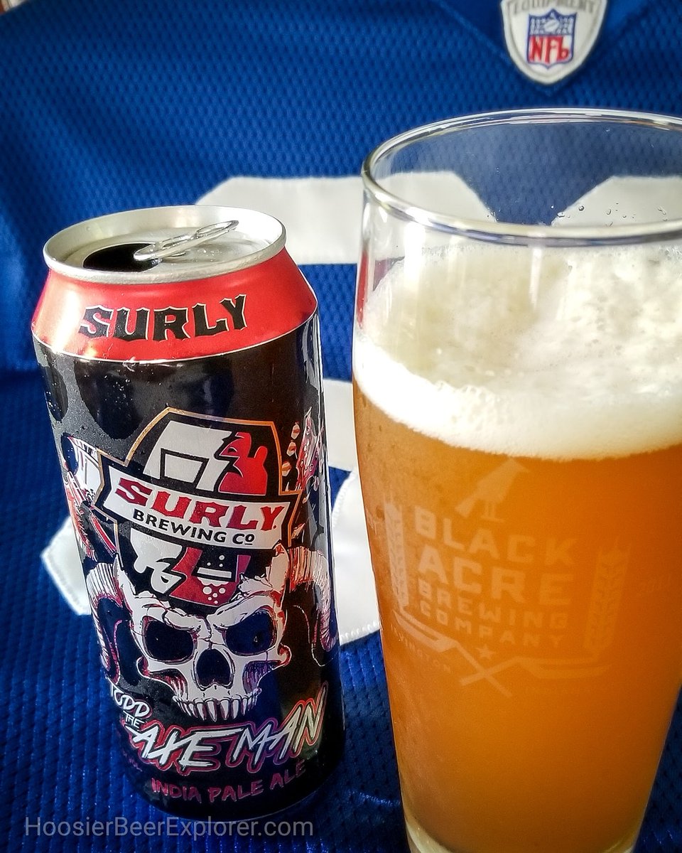 BeerHoosier's tweet photo. Kickoff beer. Todd the Axe Man by @surlybrewing in a favorite pint glass from @blackacrebrewer . #nflfootball #ipalover #craftbeer #colts #surlybrewing https://t.co/4HOrBAMWsq