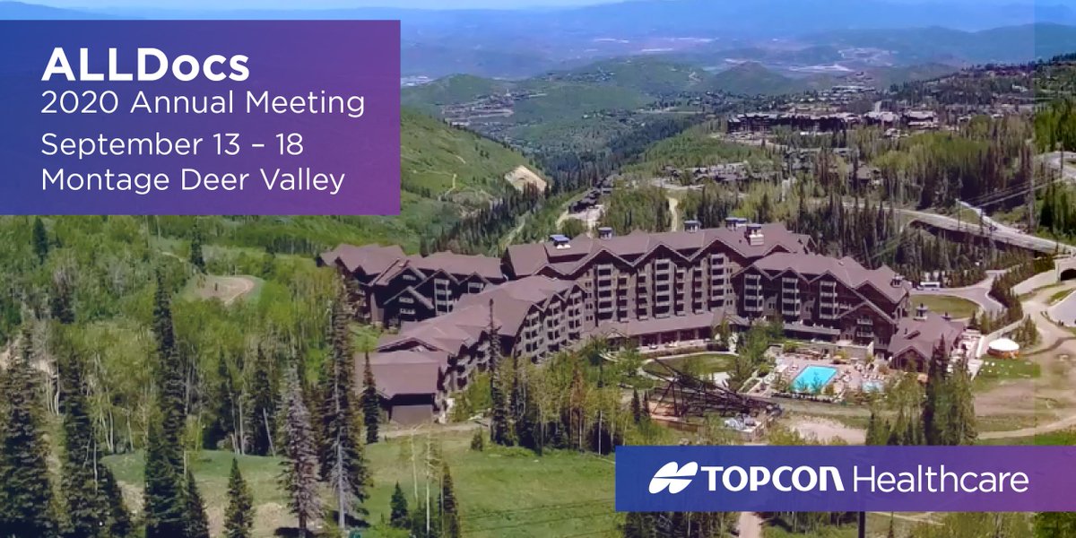TopconHealth's tweet photo. Hello, Montage Deer Valley! We are so excited to be here for #ALLDocs 2020! With free COPE-approved continuing education, as well as inspiring world class leadership and motivational speakers, this is a program you won’t want to miss #TopconHealth https://t.co/JtFrBGboSF