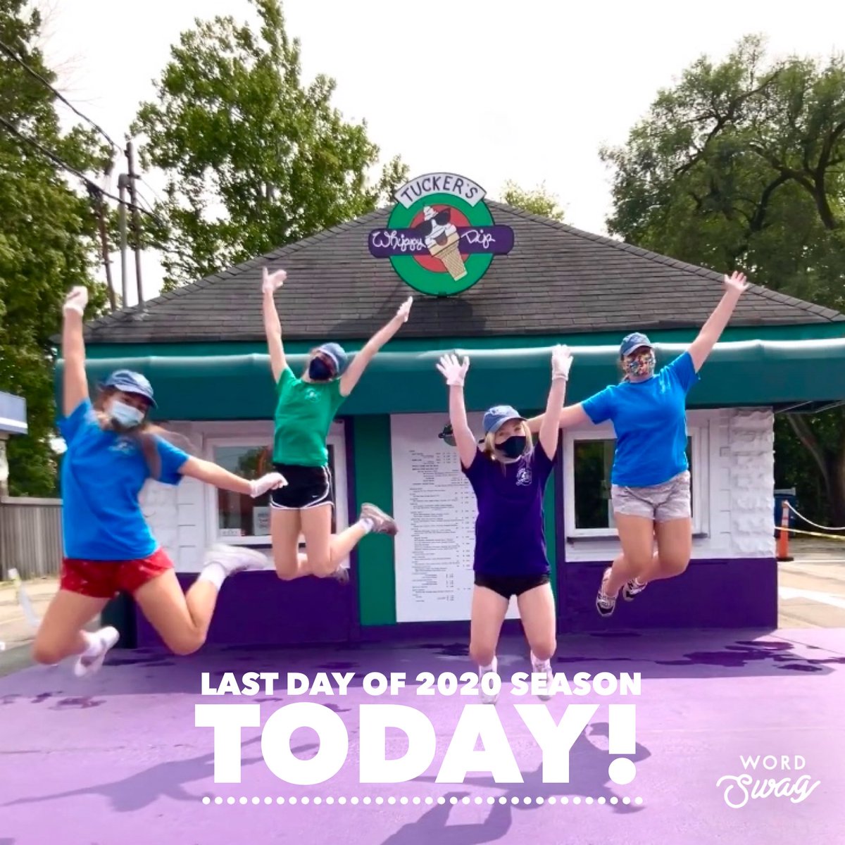 We’re so excited to see everyone one last time for the 2020 season!! Drive 🚗 , bike 🚲, or walk 🚶🚶‍♀️through our drive-thru today to get your soft serve fix before you have to wait all winter ❄️ We are open 2-9pm - so be sure you’re in line by 9pm!!🍦😋🎉