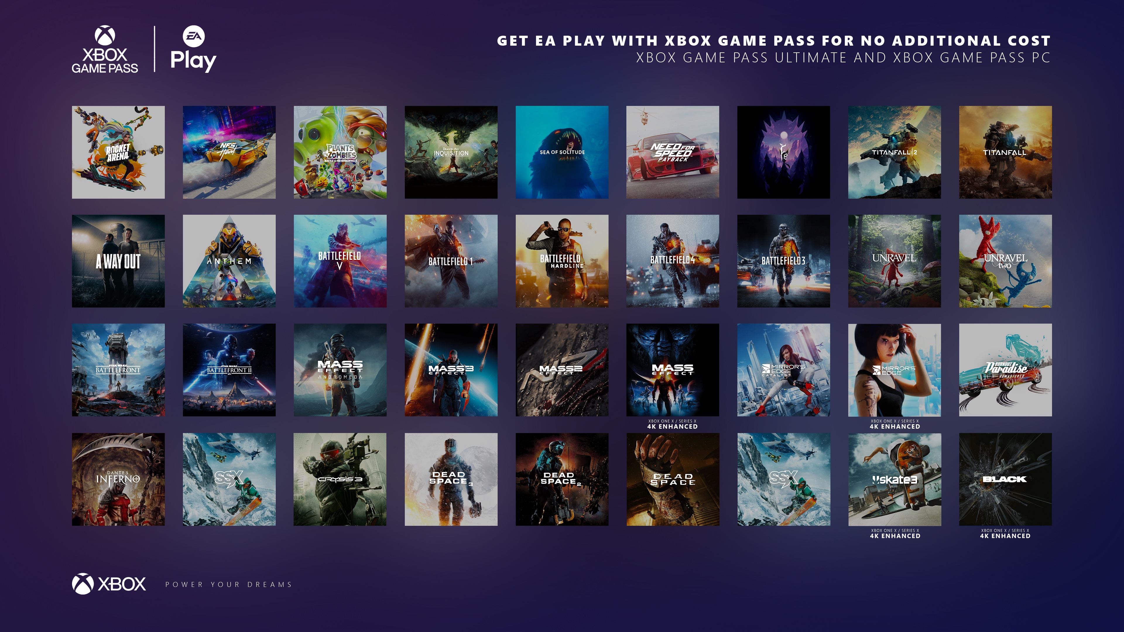 Klobrille on X: With EA Play joining Xbox Game Pass at no additional cost,  10+ Million Game Pass members get instant access to a wide variety of AAA  experiences by EA next