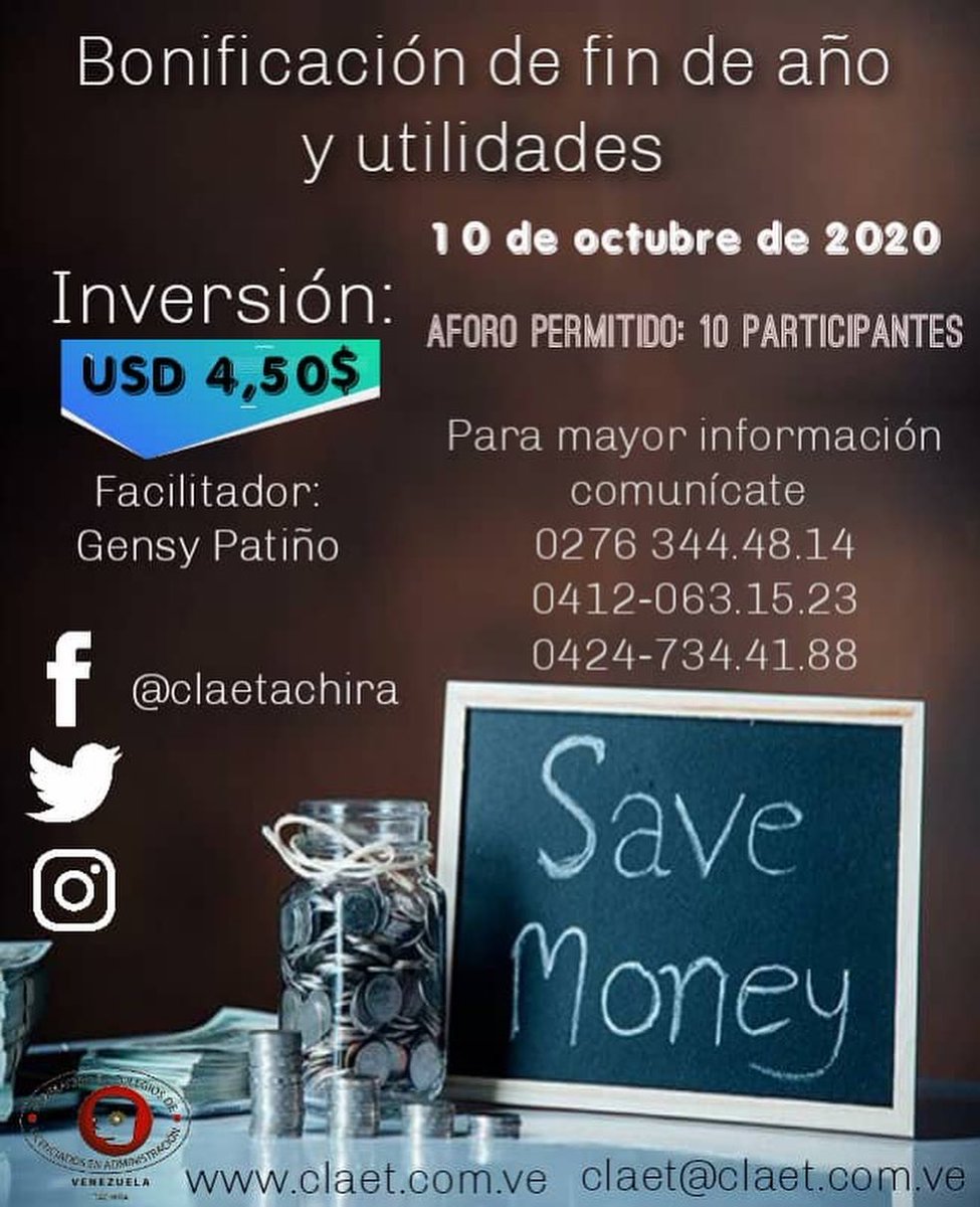 claetachira's tweet photo. Te esperamos en nuestros cursos online y/o presenciales contáctanos en la bio o al whastapp 0412-0631523
#claet #feclave #solicitudsolvenciadigital #somoslac #soylicenciadoenadministracioncolegiado https://t.co/AFZ9T9MmE2