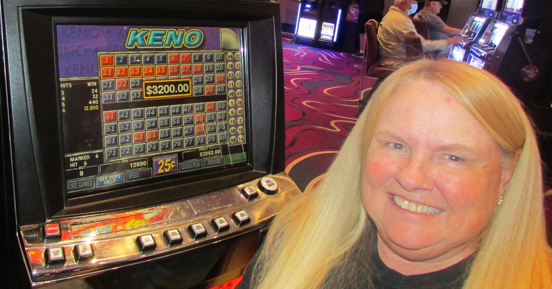 RiversideCasino's tweet photo. JACKPOT WINNER!! She's back! Katherine L. won $3,200 playing Keno. Congratulations, Katherine! #rcgr #liveitup #elitecasinoresorts https://t.co/D6z6othDid