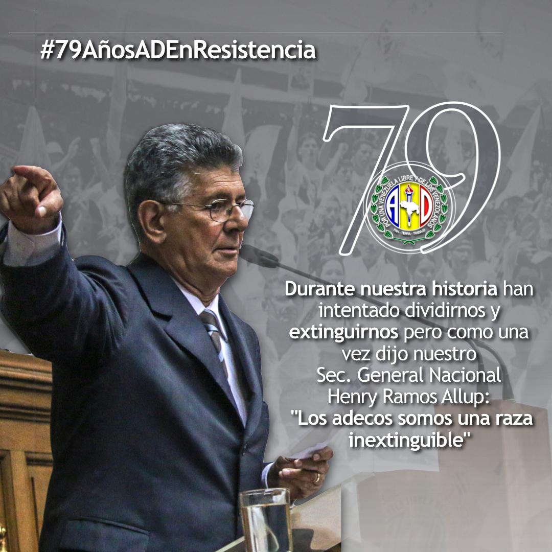 Sivolicarmenm's tweet photo. Saludos calurosos a todos los compañeros @ADemocratica, hoy en el #79aniversario de nuestro Amado Partido.
Los ADecos somos determinantes e incansables en la lucha por la democracia de #Venezuela, nuestro mayor objetivo es la libertad y el progreso de los Vzlanos.
#DisciplinaYFe. https://t.co/0SO9njFTHJ