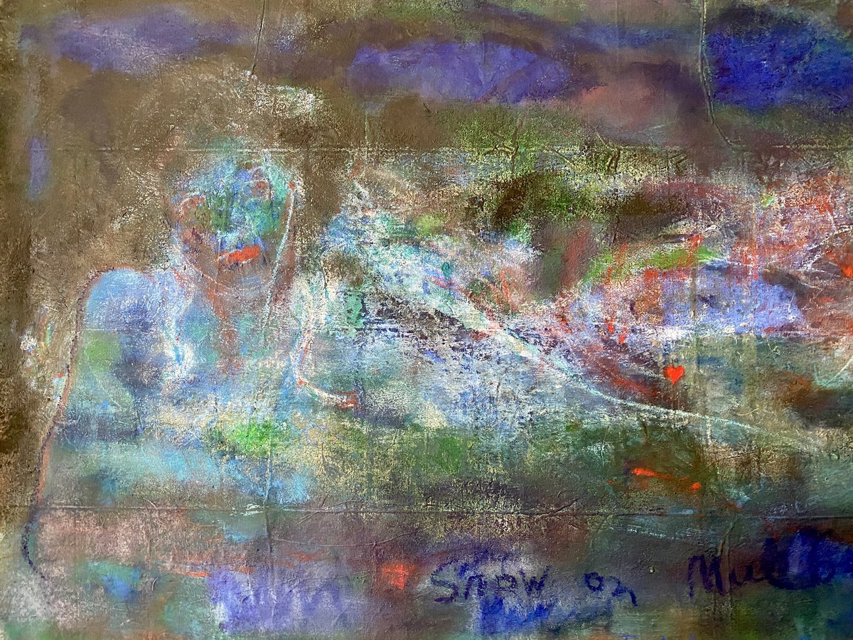 swimdeep's tweet photo. #Stream / detail / oils, oil crayons, raw pigment, leather paint on canvas, 4x16ft. https://t.co/NBSsckyYm8