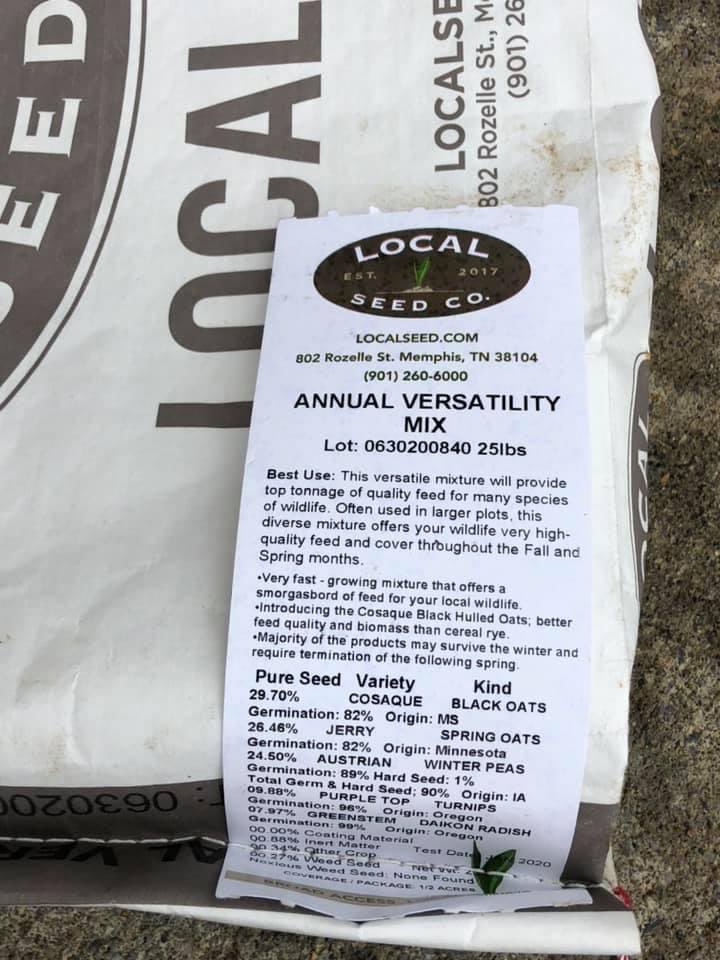 RevereSeed's tweet photo. “Planted my first ever food plot this morning using Local Seed Co. Annual Versatility Mix.
Great option for food plot rookies!
Started to rain just as I was wrapping up! “
#LocalSeedCo #localwildlifemixes #foodplot #GoLocal #Seed #Conservation #Recreation https://t.co/iPL7F7BzHB