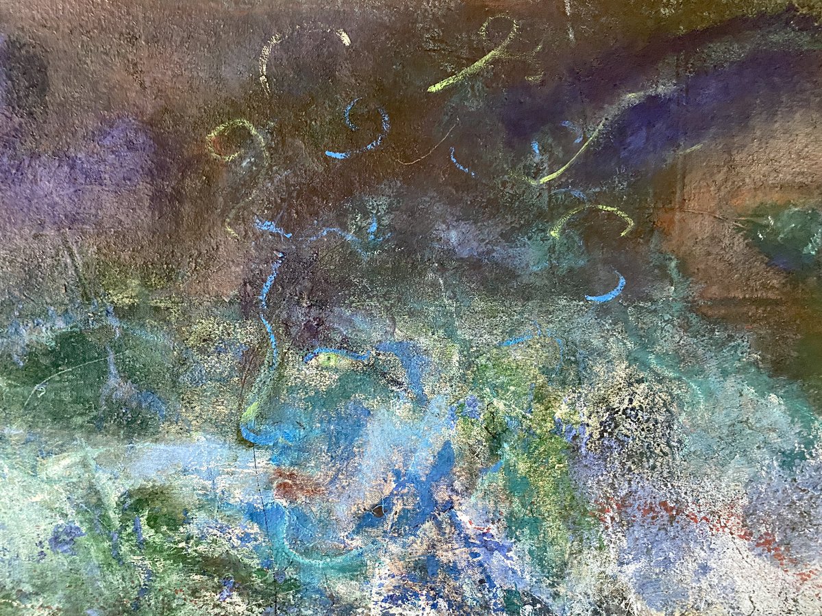 swimdeep's tweet photo. #Stream / detail / oils, oil crayons, raw pigment, leather paint on canvas, 4x16ft. https://t.co/oJ4dLD2ZoW