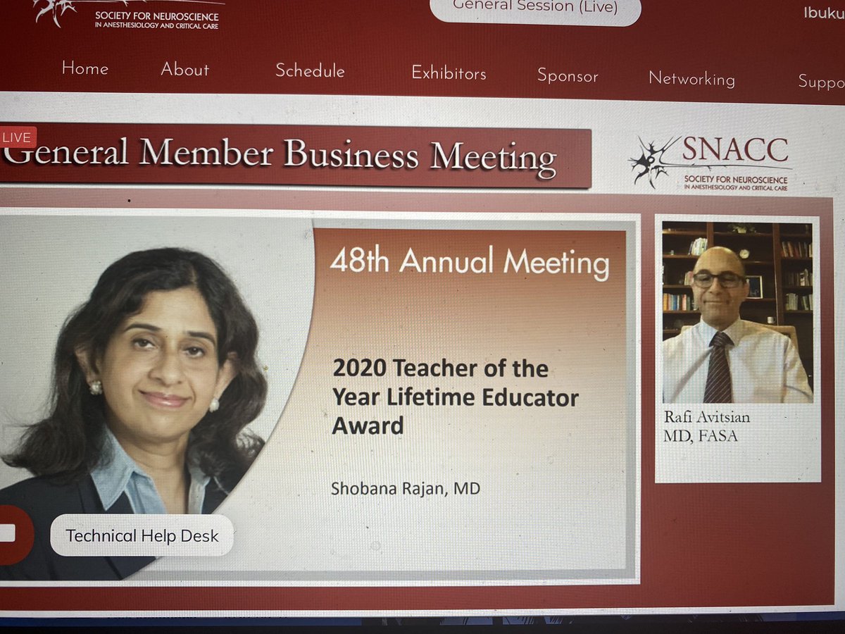 #SNACC2020 Congratulations to <a href="/shobanarajan51/">Shobana Rajan MD, FASA</a> Truly well deserved award!