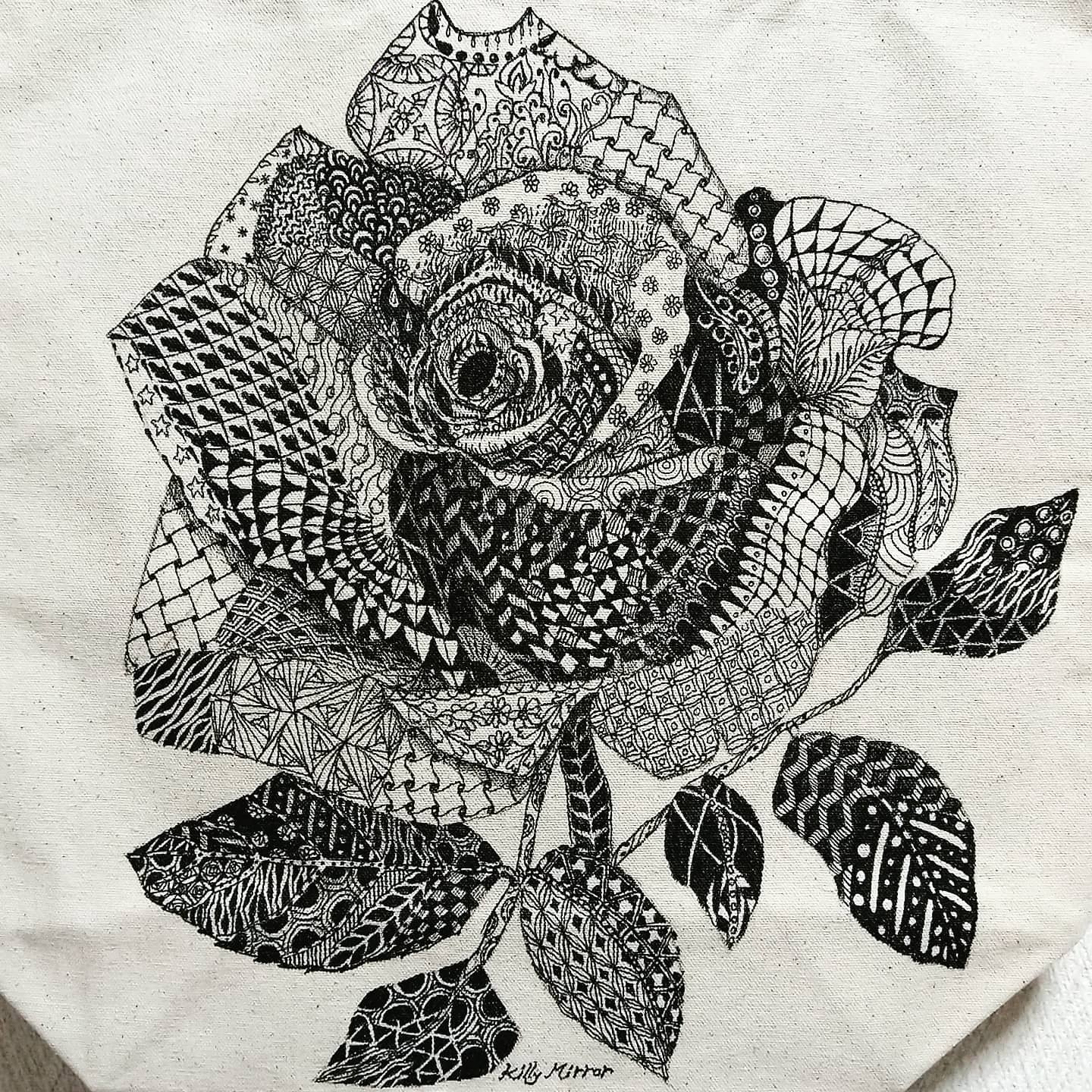 تويتر イムラアヤコ على تويتر バラ オーダー Killymirrorfactory Artworks Conceptualart Modernart Botanicalart Rose Botanical Patternart Zentangle Flower Penart Illustration Drawing Totebag アート 絵 イラスト ペン画
