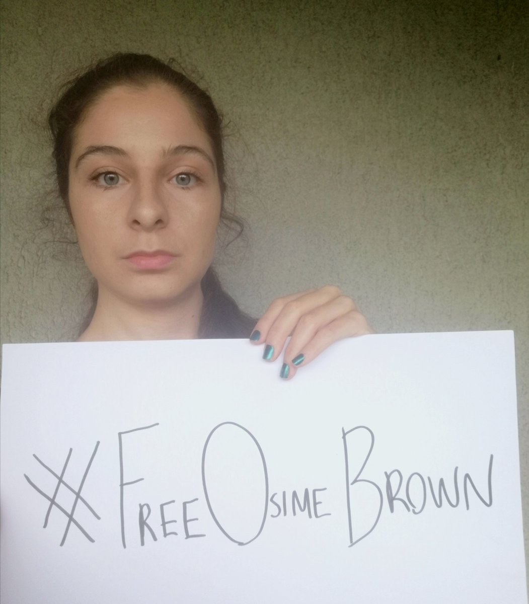 Post a selfie with this graphic or a homemade sign and post on the hashtag  #FreeOsimeBrownFollow us and  @FreeOsimeBrown for updates.