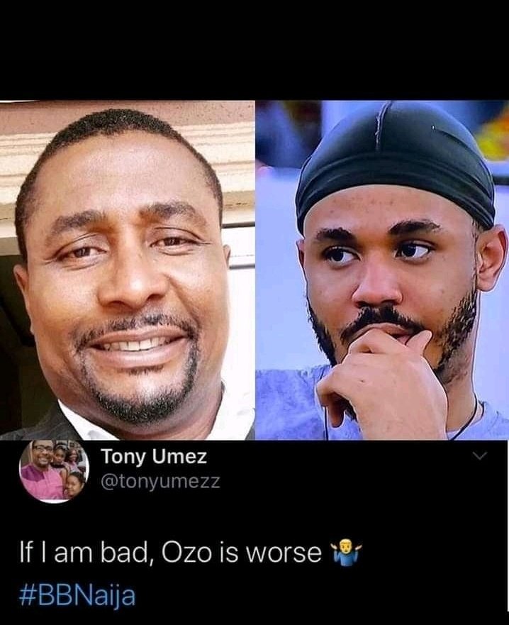 AlexChinda's tweet photo. Tony umez please forgive us for calling you bad and week man. We are sorry for 600 years. We have seen the worst. #BBNaija #BBNaijaLockdown @BBNaija #bbnliveblog @Ebuka #BBNaijialockdown2020 https://t.co/QcRjpHew6U