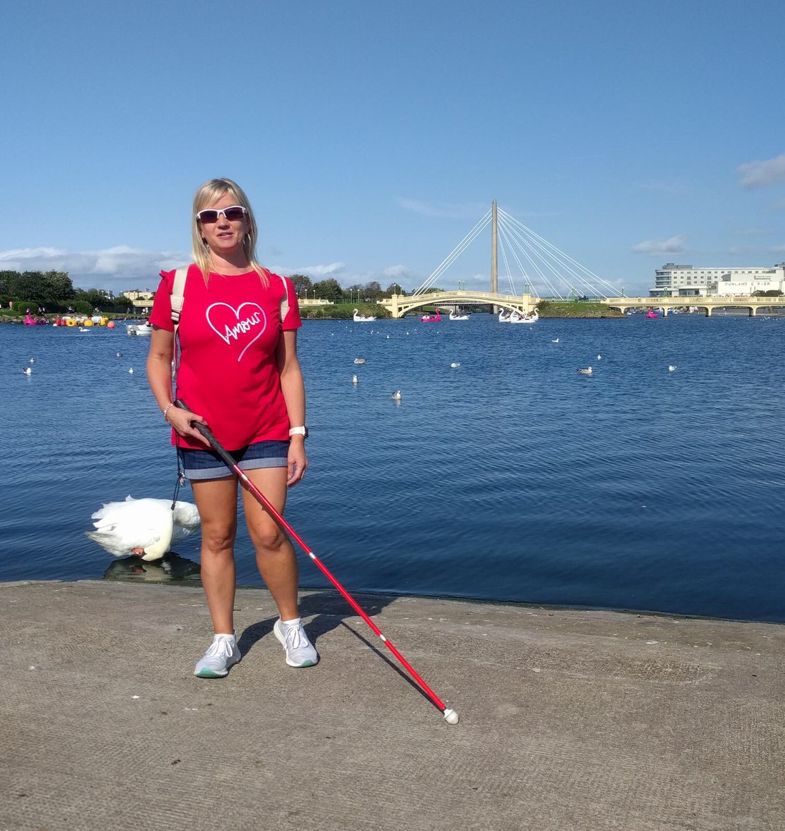 barton_kell's tweet photo. Love how far away weβve moved from the old stereotype of a βwhite caneβ for anyone who is #blind #VI Colour matters even when you canβt see. Yesterday #pink & today was more of a #red theme; all with matching canes! #Colourcoordinate #BlindFashion https://t.co/wDcSnVDxCQ