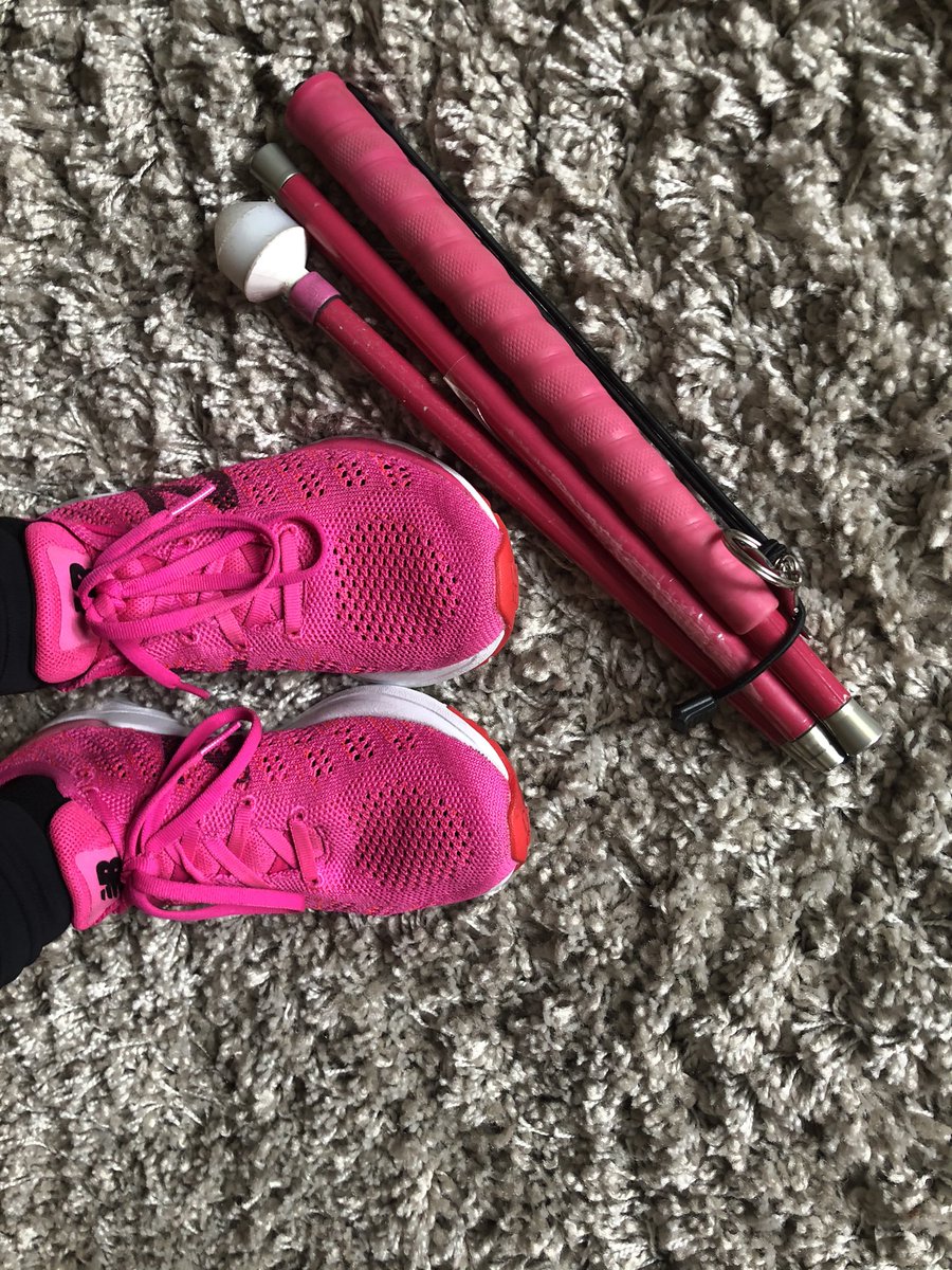barton_kell's tweet photo. Love how far away weβve moved from the old stereotype of a βwhite caneβ for anyone who is #blind #VI Colour matters even when you canβt see. Yesterday #pink & today was more of a #red theme; all with matching canes! #Colourcoordinate #BlindFashion https://t.co/wDcSnVDxCQ