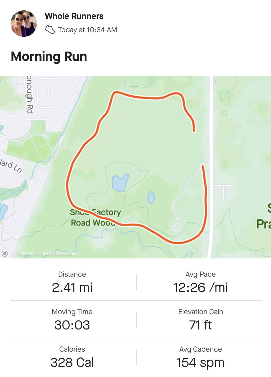 Hit the trails again this morning and it was great! There really is nothing like trail running 🏃‍♀️🏃‍♀️

Ran 30 min ... new training plan starts Tuesday! 

#runchat