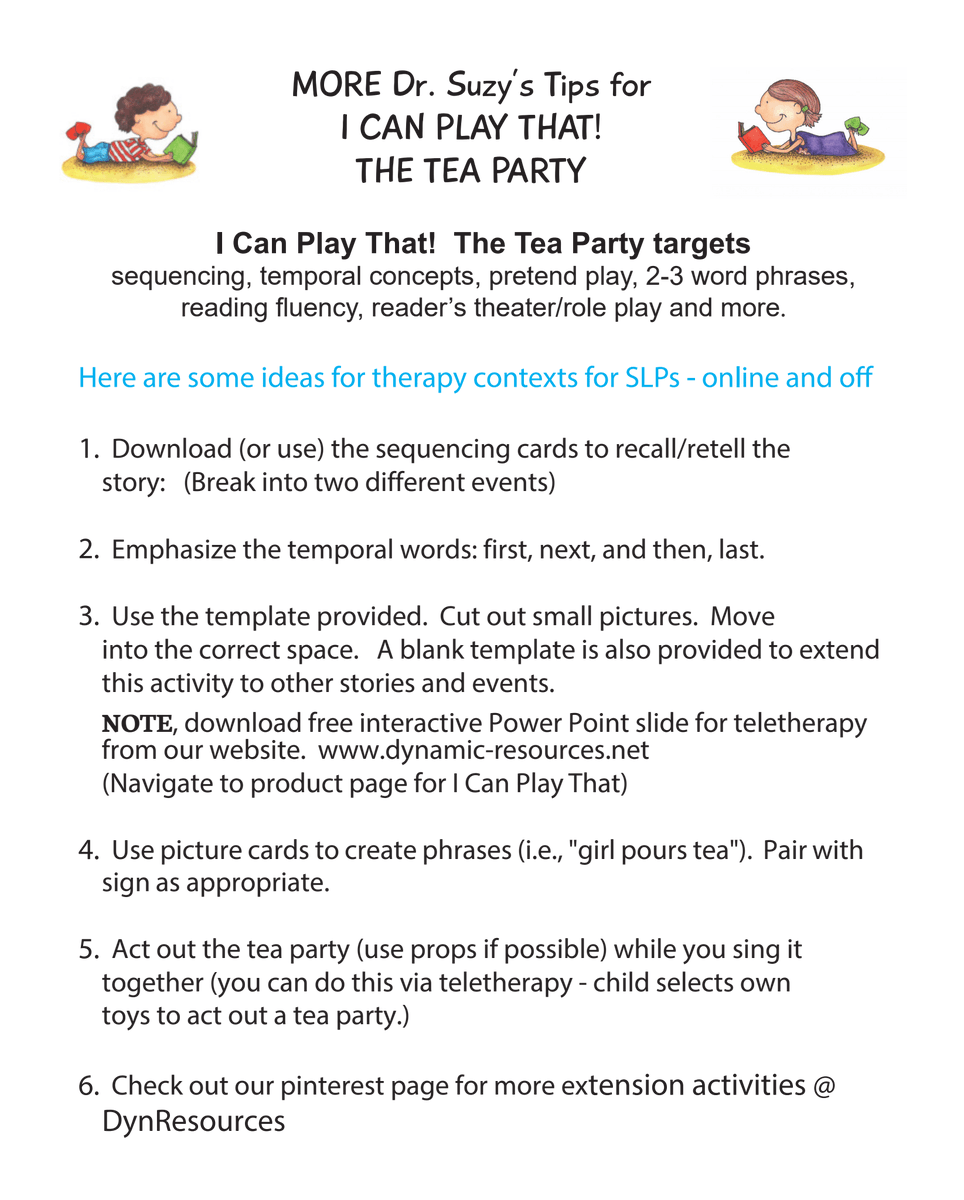 DynResources's tweet photo. Check out the latest tips from Dr. Suzy on how to use her book, I Can Play That!  #slp #slp2be #slpchildrensbook #speechies https://t.co/9mwwt9U2nA