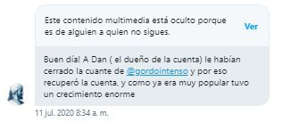 Antes tenían otra cuenta con los mismos objetivos, gestionada por la misma persona o empresa, posiblemente le haya cancelado twitter por comportamiento anormal, cuando destapé el comportamiento inusual, me mandaron DMs con explicaciones inverosímiles. https://twitter.com/JulianMaciasT/status/1269964866841952257