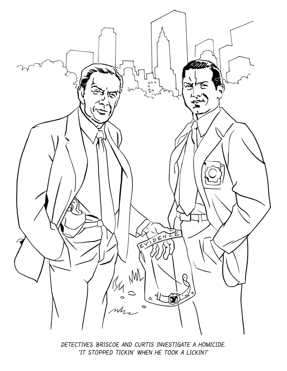 In early 2003 I lost my job and was watching hours of "Law & Order" reruns on TNT each night. So I did the natural thing and adapted an episode into a coloring book and Conan O'Brien gave one to Jerry Orbach.