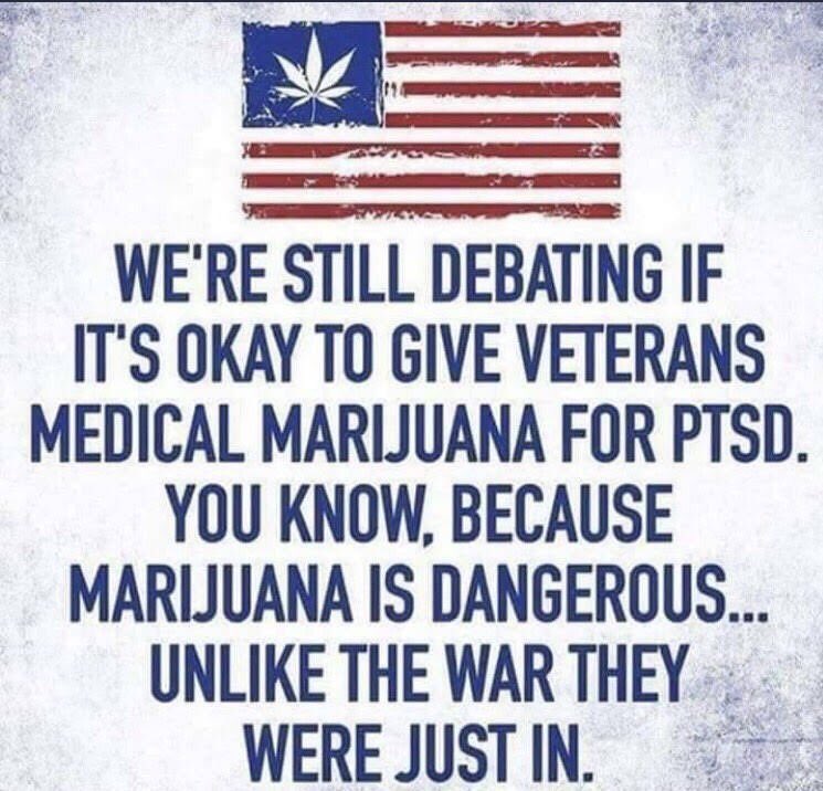 I’m tweeting this because it’s effects me personally along with many other Veterans being treated by pharma instead of medical marijuana. 

I have moved to the state that prohibits Veterans getting meds if they use cannabis. 

The federal prohibition of marijuana must be removed.