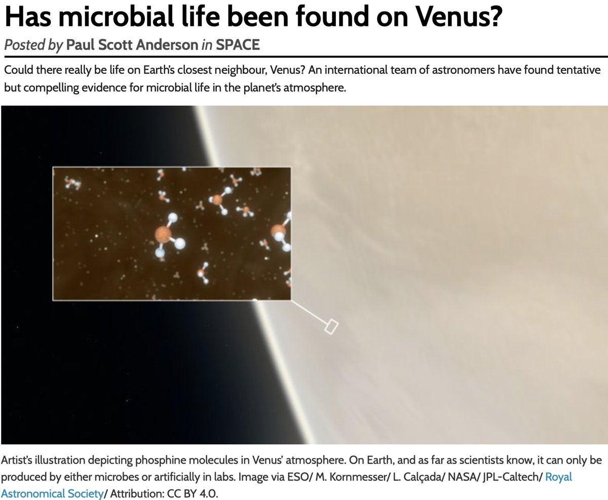 FutureJurvetson's tweet photo. The Signature of👽𝗟𝗶𝗳𝗲 𝗼𝗻 𝗩𝗲𝗻𝘂𝘀
"If the scientists are right, then it is one of the most amazing discoveries in history. How amazing would it be to know that we had neighbors on the closest planet to Earth all this time?"
From Monday's news: https://t.co/lAu2XPCWvQ https://t.co/rLaB75KHEe