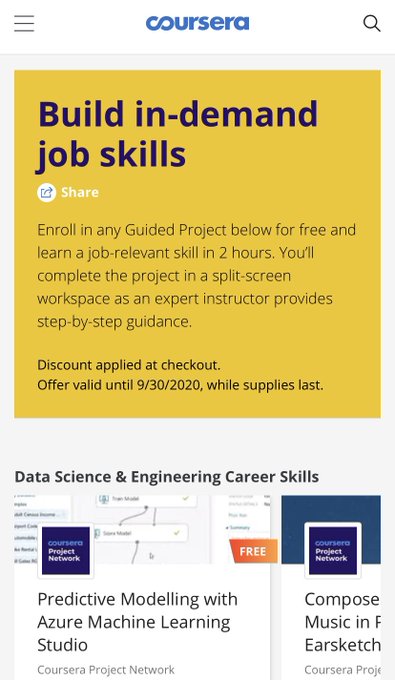 Hey sexy workers, Coursera is offering free guided projects at the moment. They have options like designing<a href="/tag/manyvids"class="tags"><span>#manyvids</span></a>